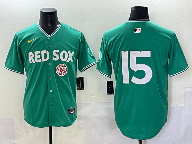 Men 2025 Boston Red Sox #15 No Name Dark Green Joint Name Nike MLB Jersey style 10